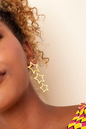 Stars earrings Gold Stainless Steel h5 Picture3
